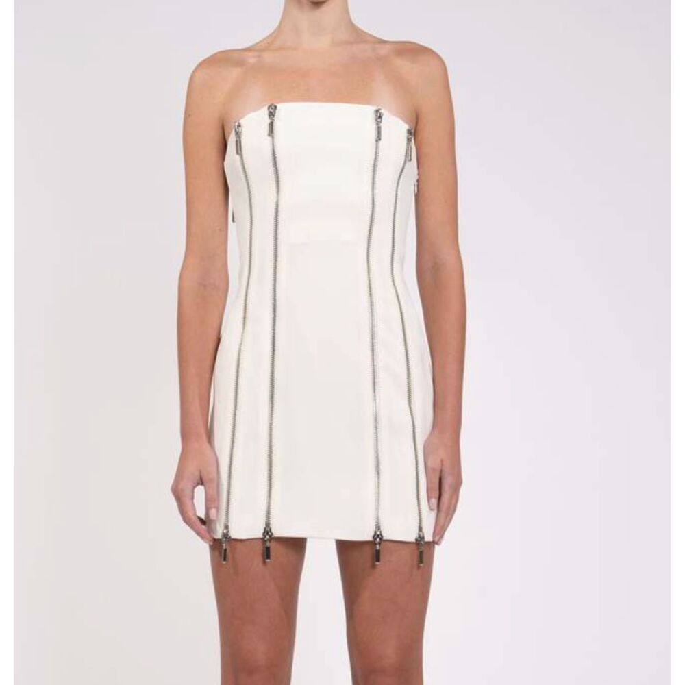 NONCHALANT LABEL‎ Gayle Zippered Mini Dress White X-Small